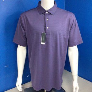 NWT Turtleson All-Day Stripe polo PURPLE GREEN Size L